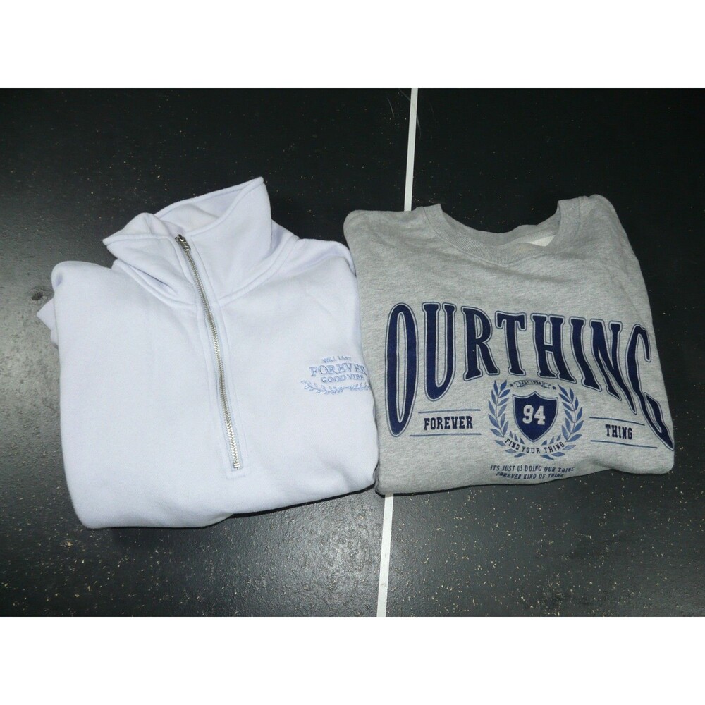 Giordano Women's Sweatshirt Lot of 2 - 1/4 Quarter Zip Crewneck - Size Small